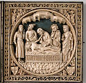 Diptych with the Passion of Jesus, Elephant ivory, parchment, pigment, silver frame, French or Netherlandish