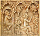 Panel with Scenes featuring Unknown Saints, Elephant ivory, European (Medieval style)