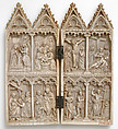 Diptych with Scenes from the Life of Christ, Elephant ivory with metal hinges, European (Medieval style)