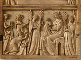 Central Leaf of a Diptych, Elephant ivory with metal mounts, French (?) or North Italian