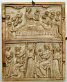 Central Leaf of a Diptych, Elephant ivory with metal mounts, French (?) or North Italian