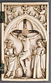 Diptych with Virgin and Child and Crucifixion, Elephant ivory with metal mounts, French