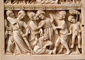 Diptych with Scenes from the Passion of Jesus, Ivory with metal mounts, French