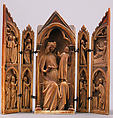 Folding Shrine with Virgin and Child, Elephant ivory with metal mounts, French