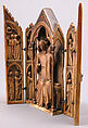 Folding Shrine with Virgin and Child, Elephant ivory with metal mounts, French