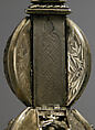 Pomander Bead from a Rosary or Devotional Pendant, Silver gilt, textile and silver thread tassel, French