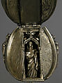 Pomander Bead from a Rosary or Devotional Pendant, Silver gilt, textile and silver thread tassel, French