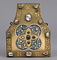 Portable Reliquary, Champlevé enamel, copper-gilt, glass and/or crystal cabochons, European