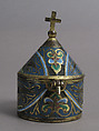 Pyx, Champlevé enamel, copper-gilt, French