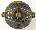 Pyx, Champlevé enamel, copper-gilt, French