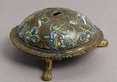 Base of an Altar Cross with the Four Evangelists and Their Symbols, Champlevé enamel, copper-gilt, South Netherlandish