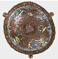 Base of an Altar Cross with the Four Evangelists and Their Symbols, Champlevé enamel, copper-gilt, South Netherlandish