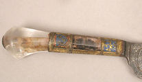 Knife, Steel blade, crystal handle, copper-gilt mountings, French or Spanish