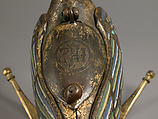 Eucharistic Dove, Gilded copper with champlevé enamel, French