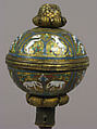 Spherical knop, Champlevé enamel, copper-gilt, German