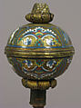 Spherical knop, Champlevé enamel, copper-gilt, German