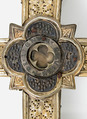 Reliquary Cross, Silver, silver-gilt, niello, glass, Italian