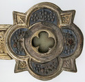 Reliquary Cross, Silver, silver-gilt, niello, glass, Italian