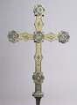 Reliquary Cross, Silver, silver-gilt, niello, glass, Italian
