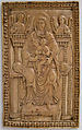Plaque with Enthroned Virgin and Child, Ivory, Carolingian
