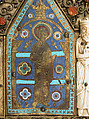 Part of a Reliquary, Copper-gilt, enamel, ivory, cabochons, cameos, French