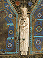 Part of a Reliquary, Copper-gilt, enamel, ivory, cabochons, cameos, French