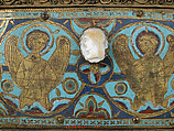 Part of a Reliquary, Copper-gilt, enamel, ivory, cabochons, cameos, French