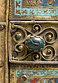 Part of a Reliquary, Copper-gilt, enamel, ivory, cabochons, cameos, French