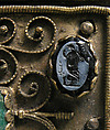 Part of a Reliquary, Copper-gilt, enamel, ivory, cabochons, cameos, French