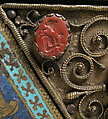 Part of a Reliquary, Copper-gilt, enamel, ivory, cabochons, cameos, French