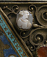 Part of a Reliquary, Copper-gilt, enamel, ivory, cabochons, cameos, French
