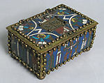Casket or Portable Altar with the Crucifixion, Standing Saints, and Christ in Majesty with Symbols of the Evangelists, Champlevé enamel, copper alloy, gilt, North German or Danish