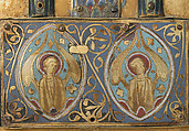 Composite Plaque, Copper-gilt, champlevé enamel, cameos, intaglio, French (?)