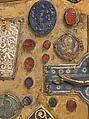 Composite Plaque, Copper-gilt, champlevé enamel, cameos, intaglio, French (?)