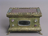 Portable Altar, Copper-gilt, enamel, rock crystal, cabochon, intaglio, filigree over wood core, German