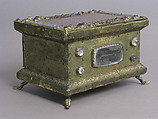 Portable Altar, Copper-gilt, enamel, rock crystal, cabochon, intaglio, filigree over wood core, German