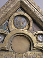 Shrine, Copper-gilt, enamels, rock crystal cabochons on wood, German