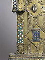 Shrine, Copper-gilt, enamels, rock crystal cabochons on wood, German