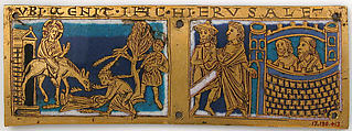 Plaque from a Portable Altar with Scenes from the Life of Jesus, Champlevé enamel, copper-gilt, German