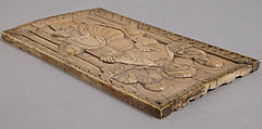 Plaque with Christ enthroned with two Apostles, Elephant ivory, Carolingian