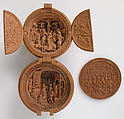 Prayer Bead with the Crucifixion and Jesus before Pilate, Boxwood, Netherlandish