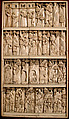 Cabinet frontal with panels from two Embriachi caskets, Baldassare degli Embriachi (Italian, active 1390–1409) (Workshop), Bone and Certosina (inlays of stained woods, bone and horn) with traces of gilding, Italian