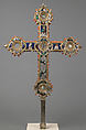 Reliquary Cross, Translucent enamel, silver, silver-gilt, coral, glass, rock-crystal, gold leaf, Italian