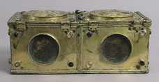 Casket, Copper-gilt, glass cabochons, French
