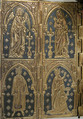 Polyptych, Silver-gilt, gold, niello, ivory head, hands & feet of V&C, Franco-Netherlandish
