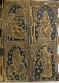 Polyptych, Silver-gilt, gold, niello, ivory head, hands & feet of V&C, Franco-Netherlandish