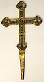 Processional Cross, Basse taille enamel, silver, silver-gilt, niello, copper-gilt, Italian