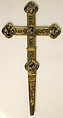 Processional Cross, Basse taille enamel, silver, silver-gilt, niello, copper-gilt, Italian