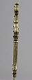 Cross, Gilt copper, champlevé enamel, glass and stone cabochons, Italian