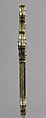 Cross, Gilt copper, champlevé enamel, glass and stone cabochons, Italian
